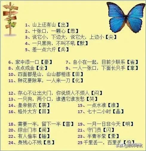 猜字迷、你最棒，100个字谜赠予你、学习语文帮助大！