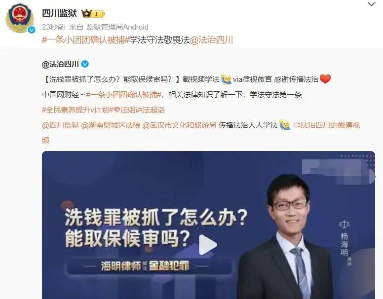 确认了！网红“一条小团团”被逮捕，知情人透露细节，她自食其果